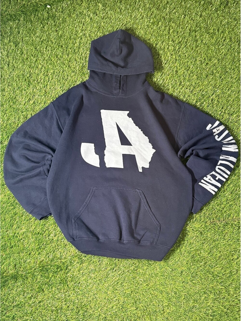 Jason Aldean Rock n Roll Cowboy Tour Hoodie Navy Cotton Mens Size M